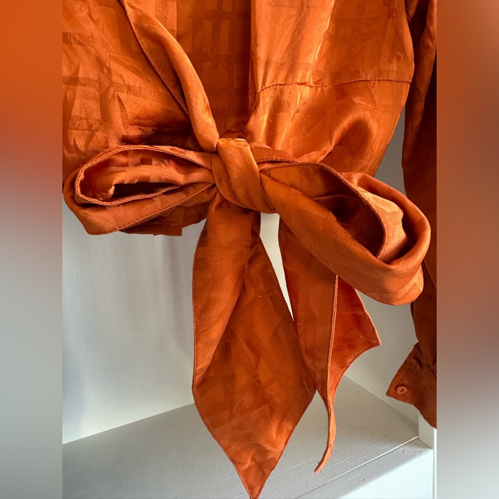 Simons Burnt Orange Crop Top Blouse - Picture 6 of 8